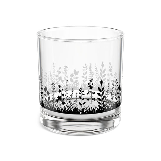 Wild Flowers Rocks Glass, 10oz