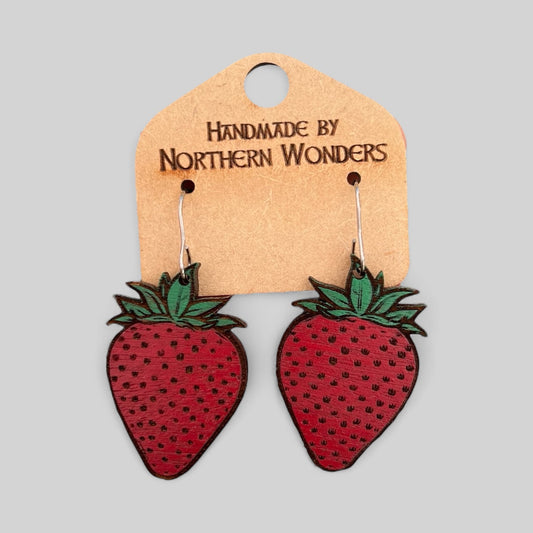 Strawberry Wood Earring