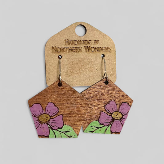 Flower Wood Earring