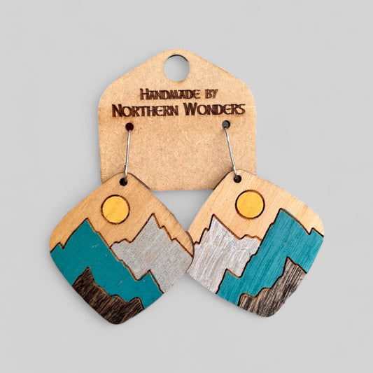 Mountain View Wood Earring