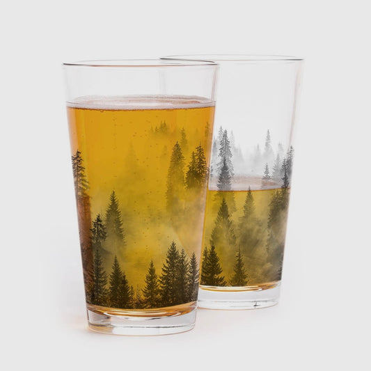 Forest and Clouds Pint Glasses