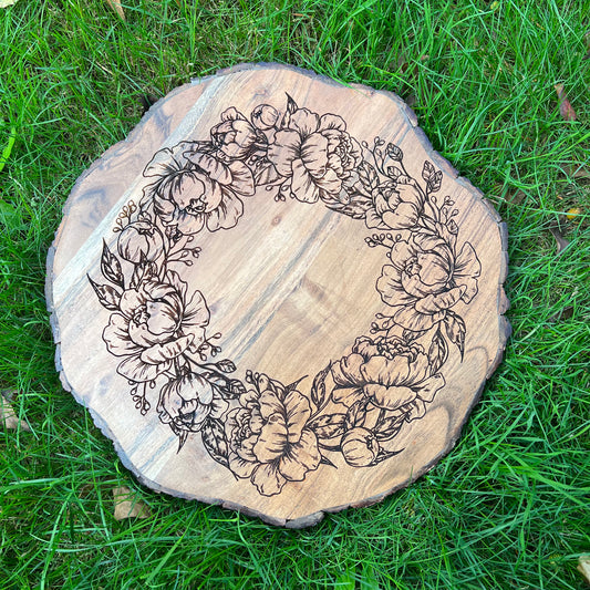 15" Floral Rose Lazy Susan