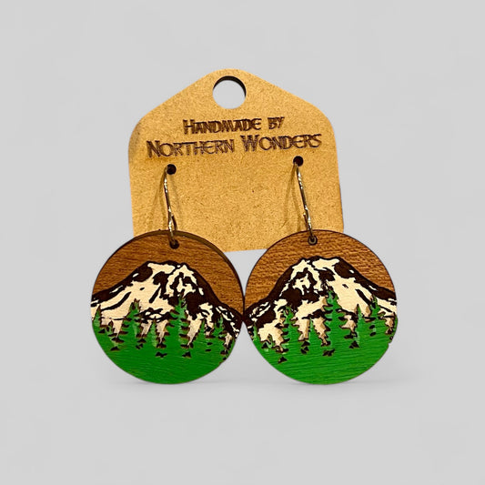 Mt. Rainier Wood Earrings