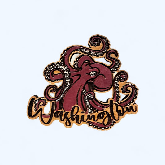 Maroon Octopus Magnet