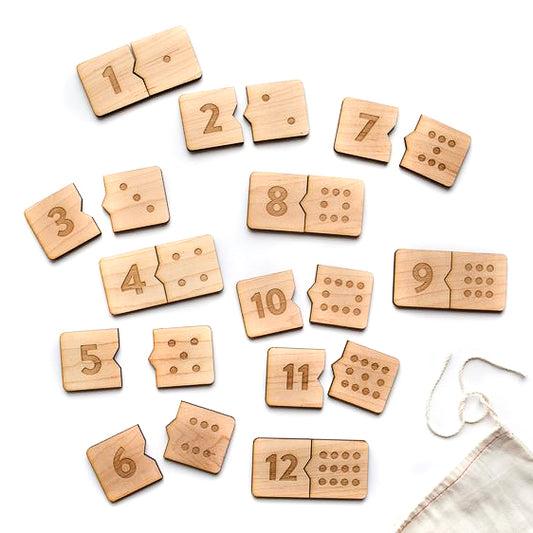 Wood Numbers 1-12 Matching Puzzle