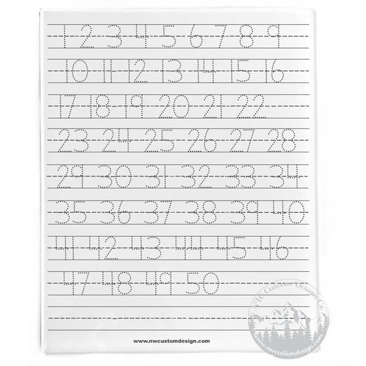 Numbers 1-50 Dry Erase Board